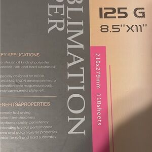 Sublimation Paper 125G 8.5"x11"